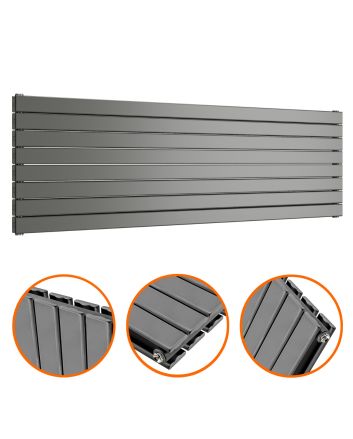 560mm x 1780mm Anthracite Double Flat Panel Horizontal / Landscape Radiator