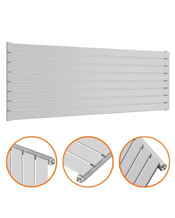 560mm x 1600mm Feather Grey Single Flat Panel Horizontal / Landscape Radiator
