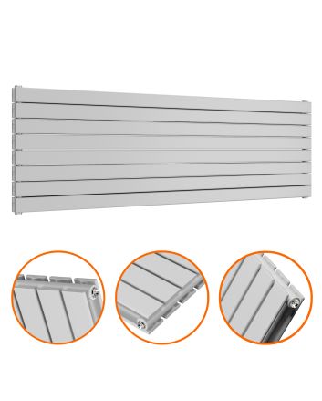 560mm x 1780mm Feather Grey Double Flat Panel Horizontal / Landscape Radiator