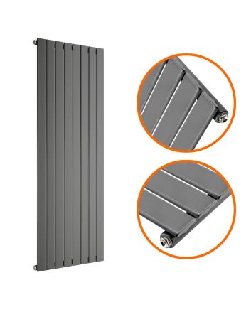 1600 x 560mm Anthracite Single Flat Panel Vertical Radiator 