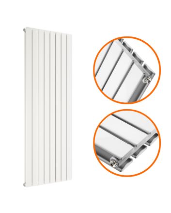1600 x 560mm White Double Flat Panel Vertical Radiator 