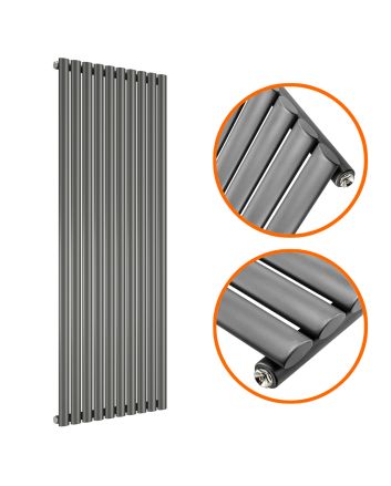 1780 x 590mm Anthracite Single Oval Tube Vertical Radiator 