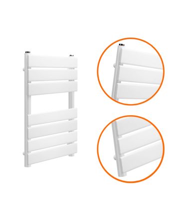 650 x 400mm White Heated Towel Rail, Bathroom Radiator