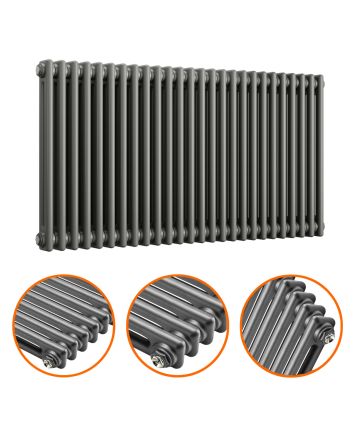 600 x 1193mm Anthracite Horizontal Traditional 2 Column Radiator