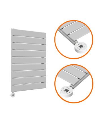 630 x 400mm Electric Feather Grey Single Flat Panel Vertical Radiator