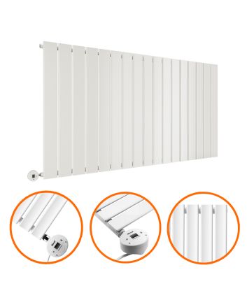 635 x 1190mm Electric White Single Flat Panel Horizontal Radiator