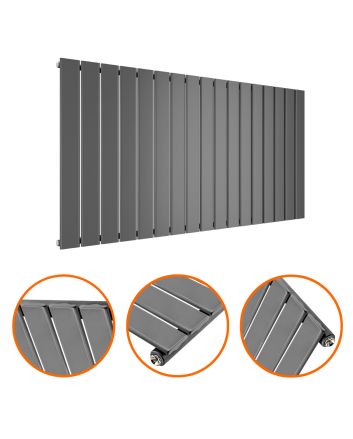 635 x 1190mm Anthracite Single Flat Panel Horizontal Radiator 