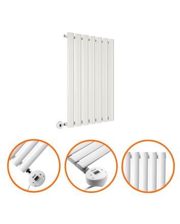 635 x 415mm Electric White Single Oval Panel Horizontal Radiator