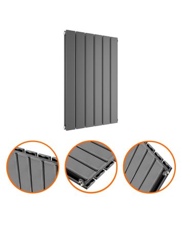 635 x 420mm Anthracite Double Flat Panel Horizontal Radiator