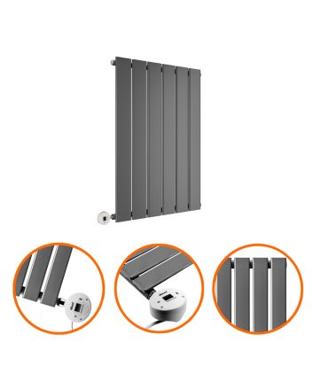 635 x 420mm Electric Anthracite Single Flat Panel Horizontal Radiator