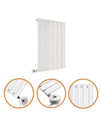 635 x 420mm Electric White Single Flat Panel Horizontal Radiator