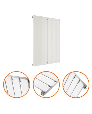 635 x 420mm White Single Flat Panel Horizontal Radiator 