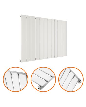 635 x 840mm White Single Flat Panel Horizontal Radiator 