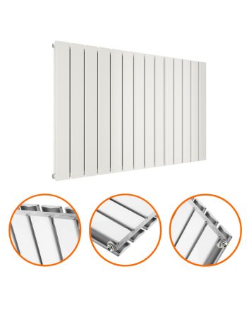 635 x 980mm White Double Flat Panel Horizontal Radiator 