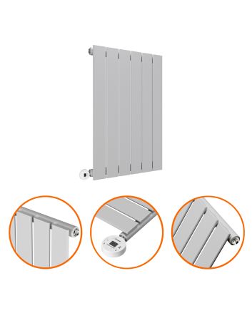 635 x 420mm Electric Feather Grey Single Flat Panel Horizontal Radiator