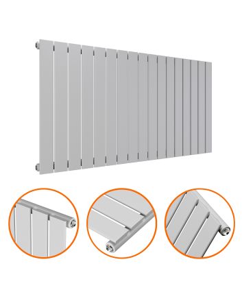 635 x 1190mm Feather Grey Single Flat Panel Horizontal Radiator
