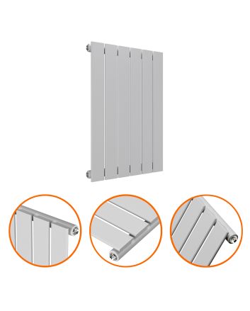 635 x 420mm Feather Grey Single Flat Panel Horizontal Radiator