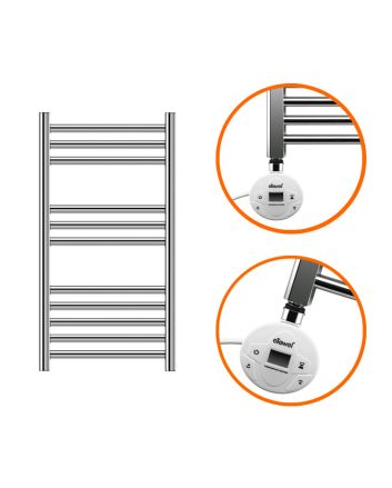 800 x 400mm Electric Chrome Heated Towel Rail
