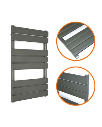 800 x 450mm Anthracite Heated Towel Rail, Bathroom Radiator