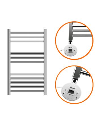 800 x 500mm Electric Chrome Heated Towel Rail