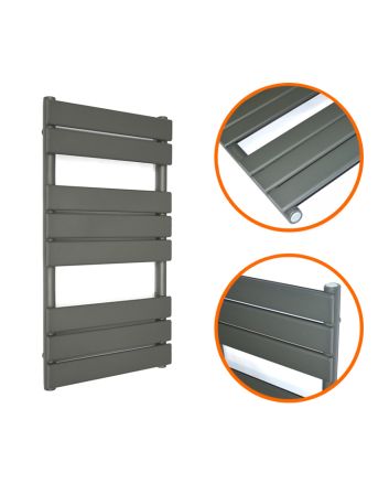 800 x 600mm Anthracite Heated Towel Rail, Bathroom Radiator