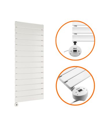 980 x 400mm Electric White Single Flat Panel Vertical Radiator