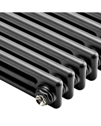 1800 x 203mm Black Vertical Traditional 3 Column Radiator