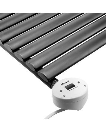 1411mm x 400mm Electric Black Single Oval Panel Vertical Radiator