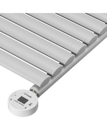 1652 x 400mm Electric Feather Grey Single Oval Panel Vertical Radiator