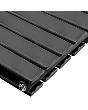 635 x 1400mm Black Double Flat Panel Horizontal Radiator 