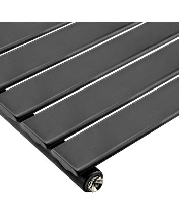 635 x 420mm Black Single Flat Panel Horizontal Radiator 