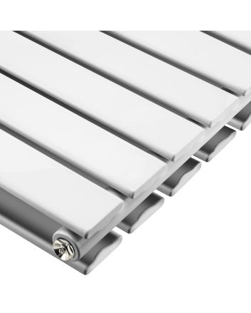 635 x 1190mm White Double Flat Panel Horizontal Radiator 