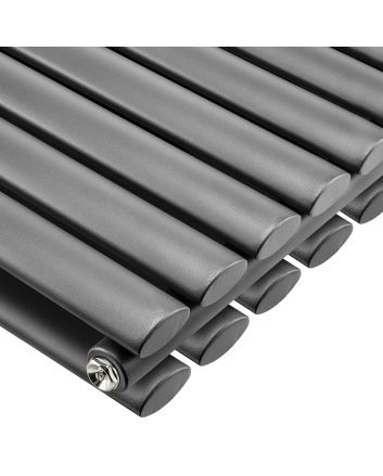 1600 x 472mm Anthracite Double Oval Tube Vertical Radiator 