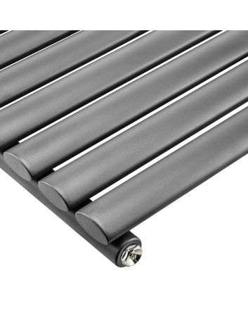 635 x 415mm Anthracite Single Oval Tube Horizontal Radiator 