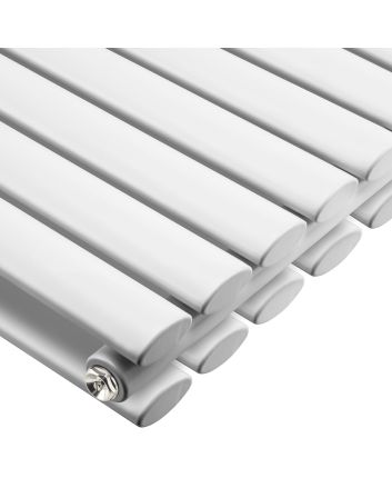 1780 x 354mm White Double Oval Tube Vertical Radiator 