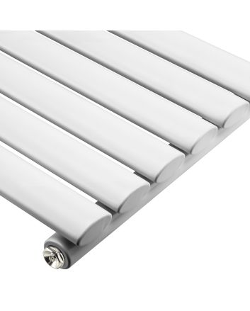 354mm x 1780mm White Single Oval Tube Horizontal / Landscape Radiator 