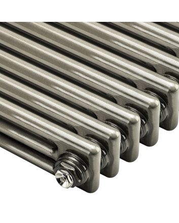 1800 x 203mm Raw Metal Lacquered Vertical Traditional 3 Column Radiator