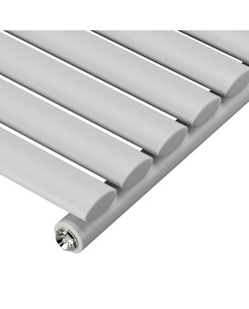 635 x 415mm Feather Grey Single Oval Tube Horizontal Radiator