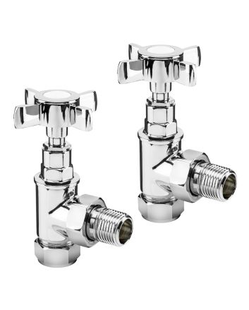 Traditional Chrome Radiator Valves, Angled Fitment