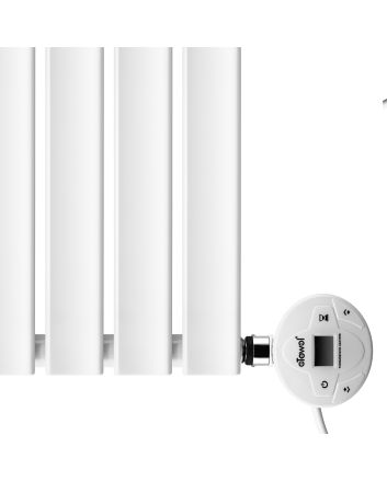 635 x 630mm Electric White Single Flat Panel Horizontal Radiator