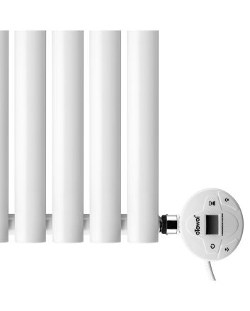 400 x 595mm Electric White Single Oval Panel Horizontal Radiator