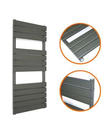 1200 x 600mm Anthracite Heated Towel Rail, Bathroom Radiator