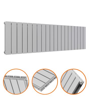 400 x 1400mm Feather Grey Double Flat Panel Horizontal Radiator
