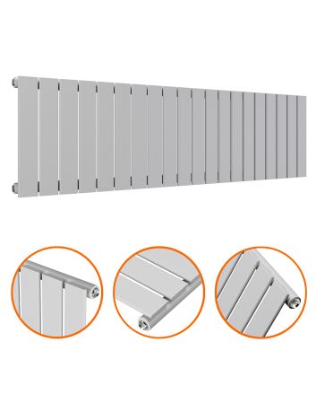 400 x 1400mm Feather Grey Single Flat Panel Horizontal Radiator