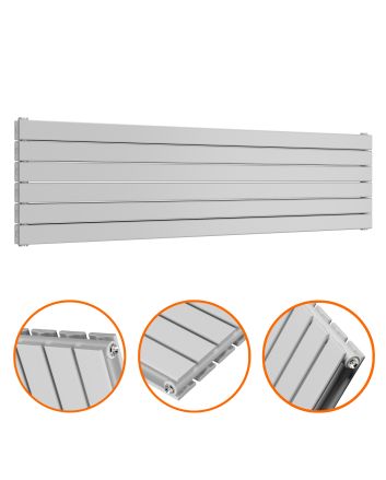 420mm x 1600mm Feather Grey Double Flat Panel Horizontal / Landscape Radiator