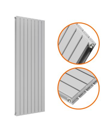 1600 x 560mm Feather Grey Double Flat Panel Vertical Radiator