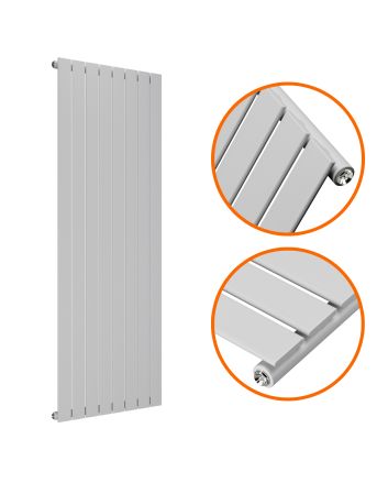 1600 x 560mm Feather Grey Single Flat Panel Vertical Radiator