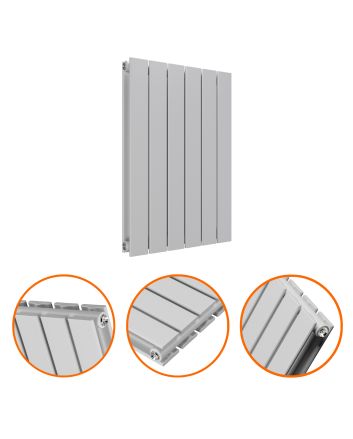 635 x 420mm Feather Grey Double Flat Panel Horizontal Radiator