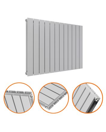 635 x 840mm Feather Grey Double Flat Panel Horizontal Radiator