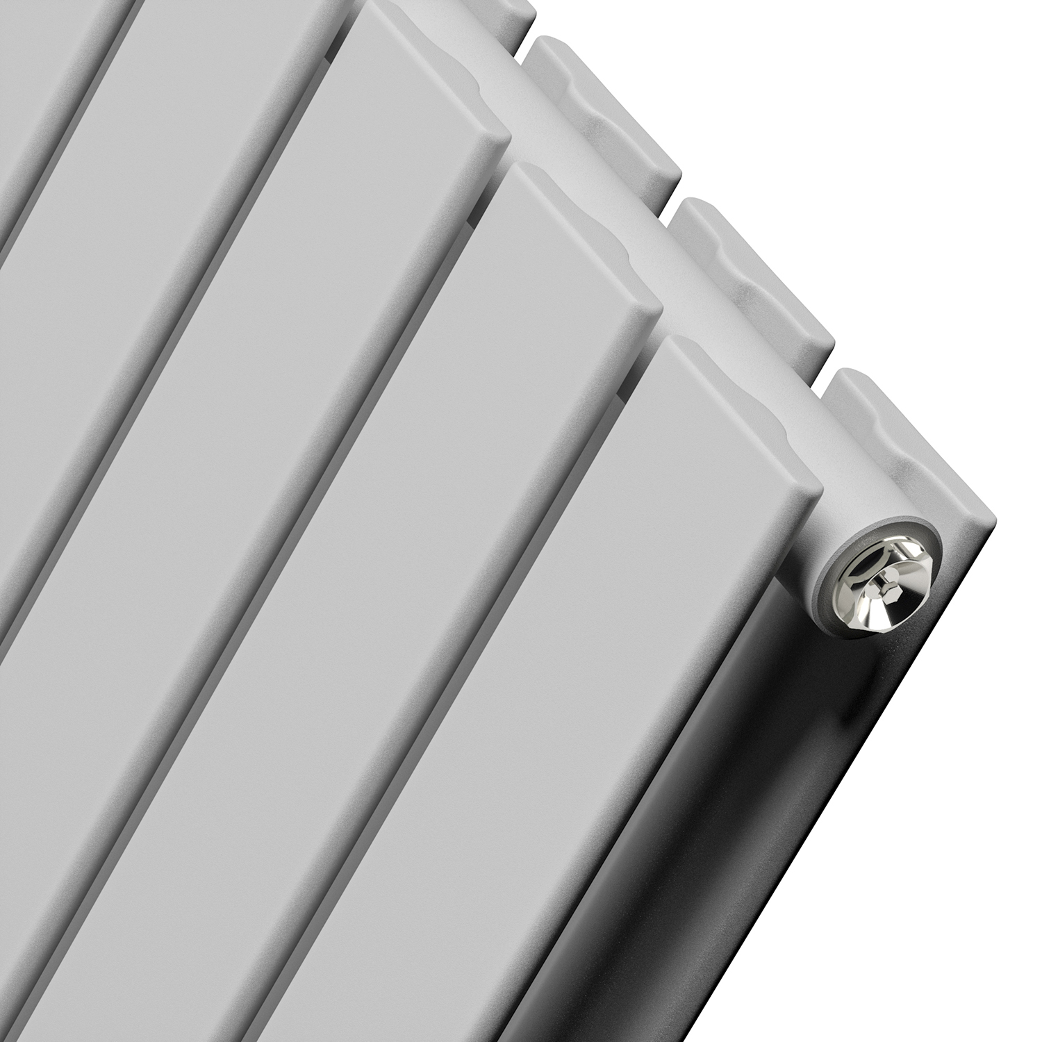1600 x 350mm Feather Grey Double Flat Panel Vertical Radiator